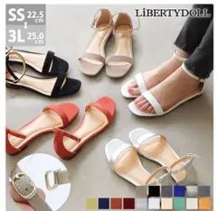 LIBERTYDOLL アンクルストラップサンダル 1cmヒール　ホワイトのサムネイル