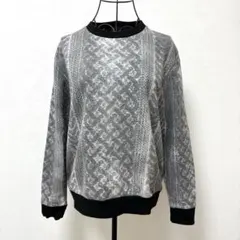 幾何学模様 グレー トレーナーM