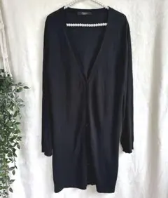 Max Mara ロングカーディガン シルク混 リネン　黒 S 薄手のサムネイル