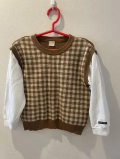 petit main チェック柄ニットセーター　110サイズ