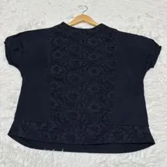【マックレガー】/カットソー/L/ネイビー/レース/切り替え/フレンチスリーブのサムネイル