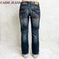 CASSE JEANS 美脚 Mサイズ ローライズ y2k 刺繍 ギミック
