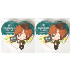 新品★あんスタ★MaM【三毛縞斑】アニカフェ★ハート型缶バッジ★2点セット