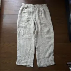 Papas パパス リネンパンツ スラックス ベージュのサムネイル