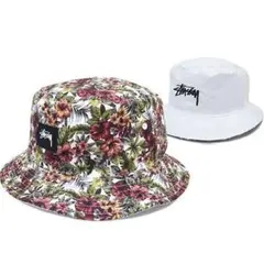ステューシー/アイランド リバーシブル バケットハット/ストックロゴ刺繍/花柄