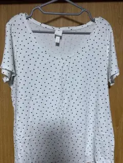 H&M BASICS ドット柄 半袖Tシャツ ホワイト XLのサムネイル