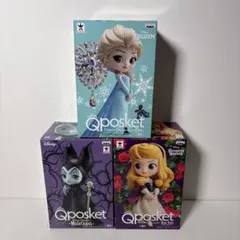 未開封 Qposket ディズニーキャラクター フィギュア 3体セット エルサ