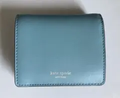 新品　箱付き　kate spade 二つ折り財布 ライトブルー