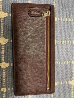 COACH ダークブラウン ジッパー長財布