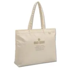 MARY QUANT ゴールドロゴプリント舟型 トート（アイボリー）