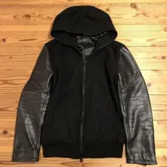 未使用級✨エンメティ レザージャケット パーカー 切替 ラムレザー 