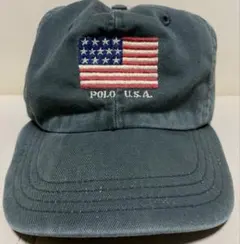 90s ビンテージ　ラルフローレン　星条旗　キャップ　made in USA