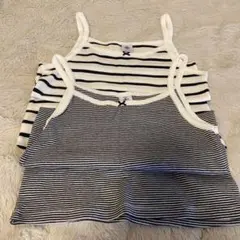 Petit Bateau マリニエール＆ミラレキャミソール2枚セット