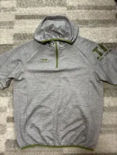 TIGORA フード付き半袖パーカー グレー