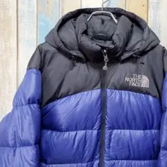 6-393☆ノースフェイス☆ダウンジャケット☆ヌプシ☆フード着脱式☆刺繍ロゴ☆L