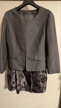 COMME CA ISM　ノーカラージャケット　グレー