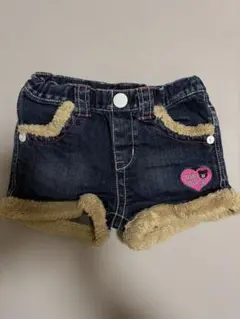 DOUBLE.B ファー付きデニムショートパンツ 90