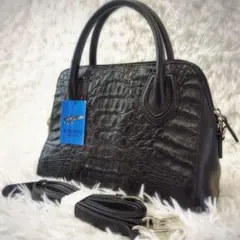 〈新品〉RODANIA カイマンレザー ハンドバッグ 2WAY 本革