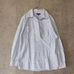 GAP ギャップ スキッパーシャツ ストライプ ブルー XS 2wayスリーブのサムネイル
