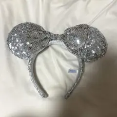 ディズニー カチューシャ シルバー スパンコール ミニー