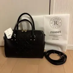 ⭐️新品未使用品タグ付き⭐️russet 黒 牛革製3wayショルダーバッグ