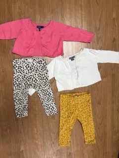 70cm 4着セットGAPカーディガン H＆Mカラーズボン他