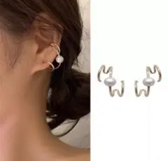 ★残り僅か★142『シンプルでアンティーク調の作りが可愛い❤️パールピアスです✨』