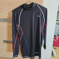 FILA 長袖ラッシュガード ブラック/レッド/ブルー
