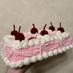 ハンドメイド ケーキティッシュケース さくらんぼケーキティッシュ
