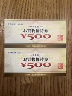 ヤマダ電機YAMADA HLDGsお買物優待券 ¥500×2枚