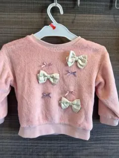 リボン付きピンクトレーナー90