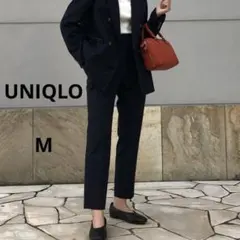 【美品】ユニクロ　スマートアンクルパンツ　ストレッチ　テーパード　ネイビー　M