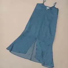 【未使用】KBFキャミソールワンピース青と白ストライプ