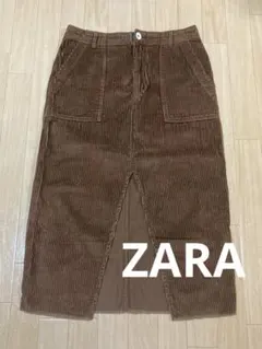 最終値下げ★ZARA WOMAN コーデュロイタイトスカート ブラウン