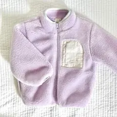 petit main　フリース/ボアブルゾン ラベンダー　90cm