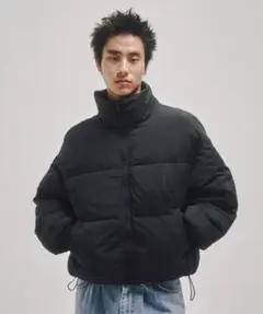 STRING SHORT ECO DOWN JACKET FEKETE