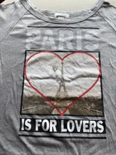 FOREVER 21 PARIS プリント 長袖 カットソー グレー Sのサムネイル