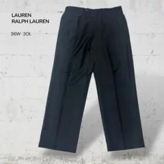 LAUREN RALPH LAURENワイドスラックス2タックカシミヤ混W36黒のサムネイル