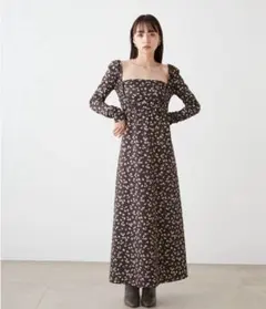 スナイデル　フラワープリントベアレイヤードワンピースSNIDEL