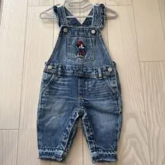 babyGap ディズニー ミニーマウス ウォッシュウェルデニム オーバーオール