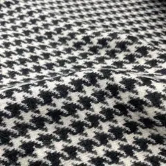 アンゴラ混　1m×150 cm ジャガードニット　白黒　千鳥格子　新品　日本製