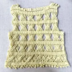 ハンドメイド　ベスト　かぎ針編み