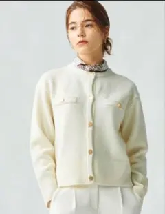 PLST エクストラファインメリノミドルゲージウール カーディガン S