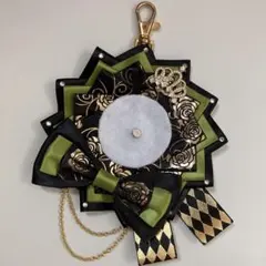 痛ロゼット　ブラック×グリーン　推し活　55mm~58mm