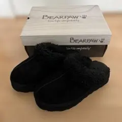 BEARPAW ムートンブーツ スリッポン ムートンサンダル 厚底 24cm 黒のサムネイル