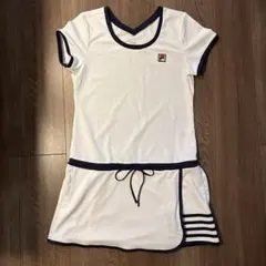 FILA テニスウェア Mサイズ ホワイト/ネイビー　ワンピース