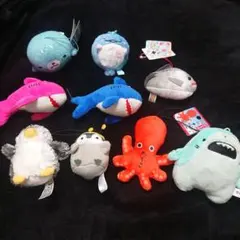 海の生き物 ぬいぐるみ マスコット キーホルダー ストラップ