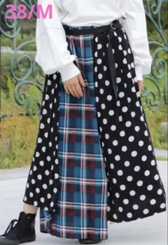 美品　ビットコ/3パッチワークラップスカート/プリント