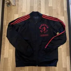 90s 00s adidas トラックジャケット　ブラック　レッド　ナイロン