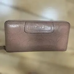 Coach エンボス加工 長財布 ブラウン